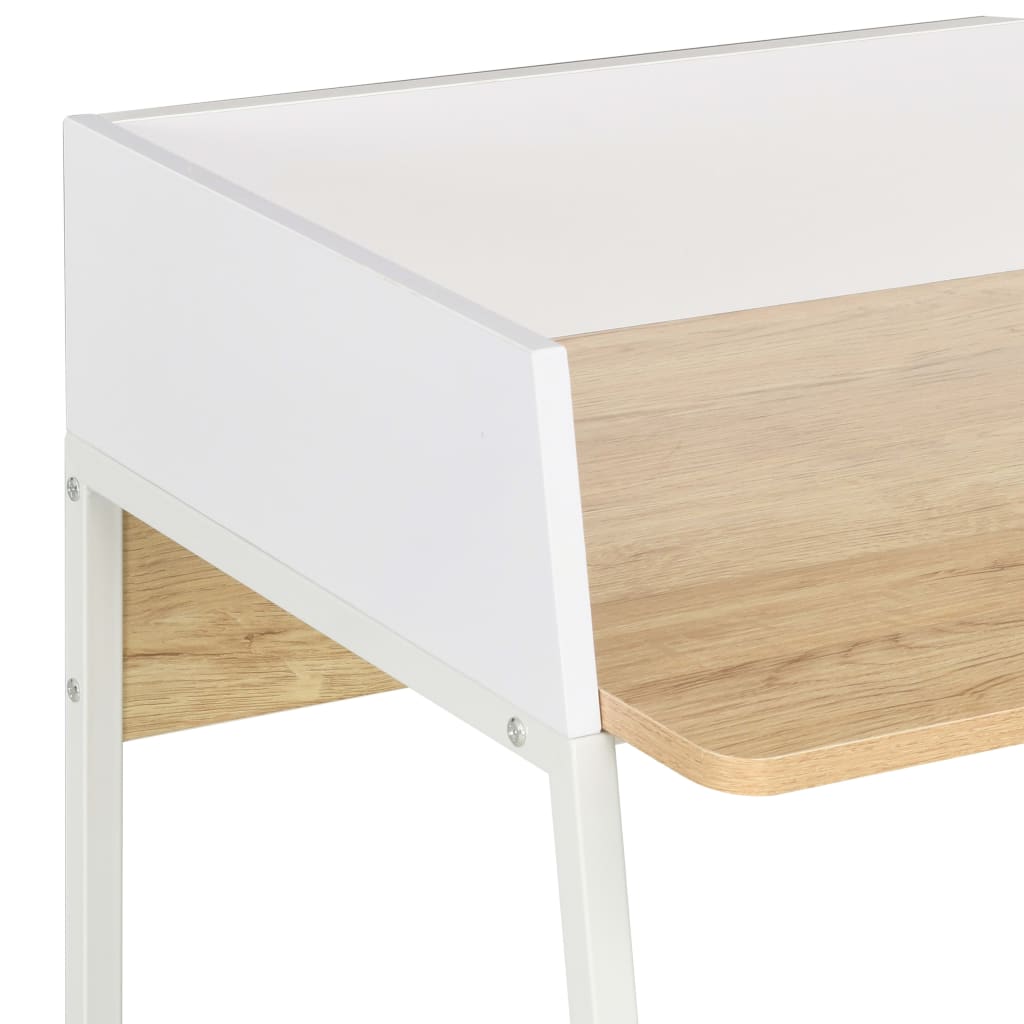 White & Oak Desk 90x60x88 cm - Stylish & Functional Workspace