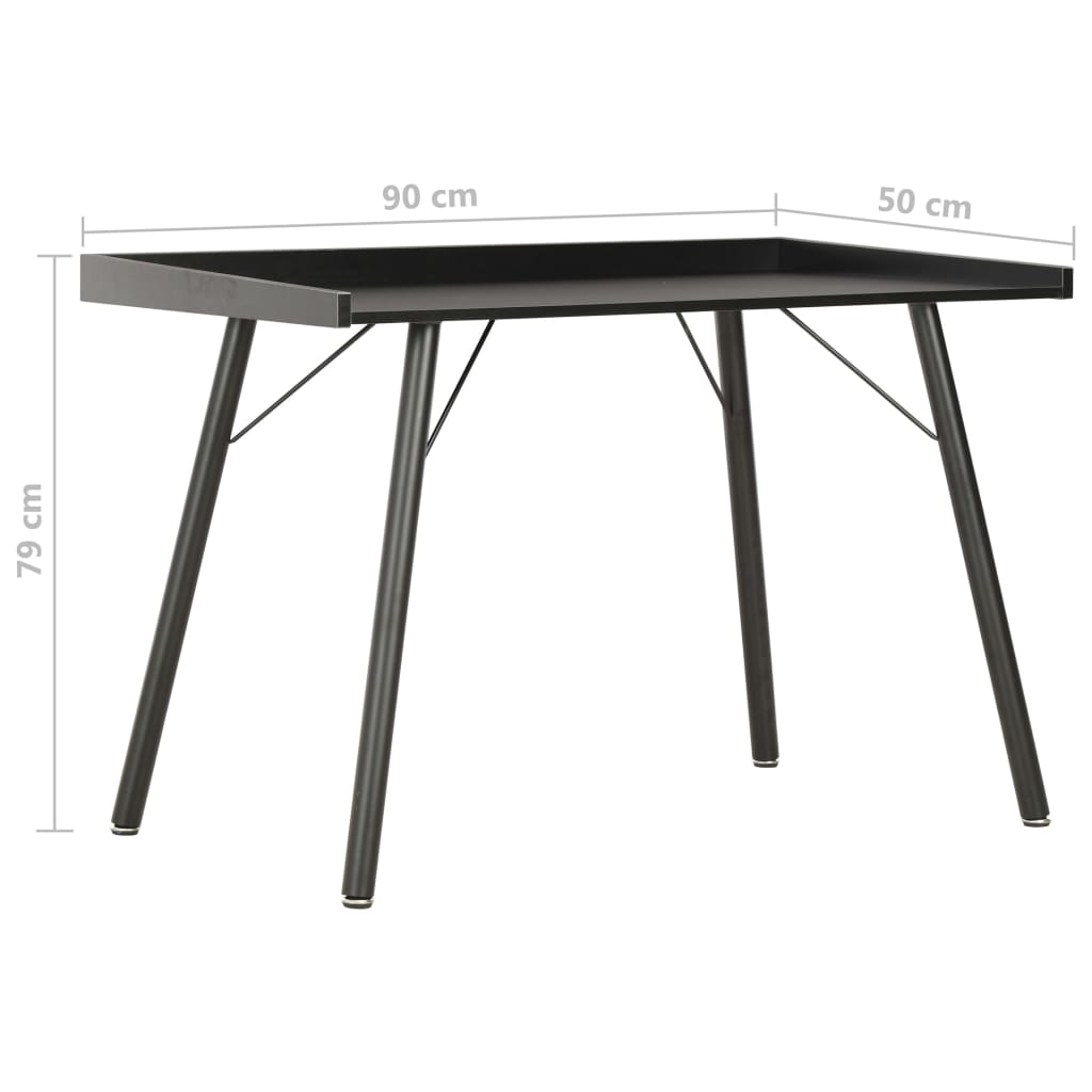 Compact Black Desk 90x50x79 cm - Sleek & Stylish Workspace Solution