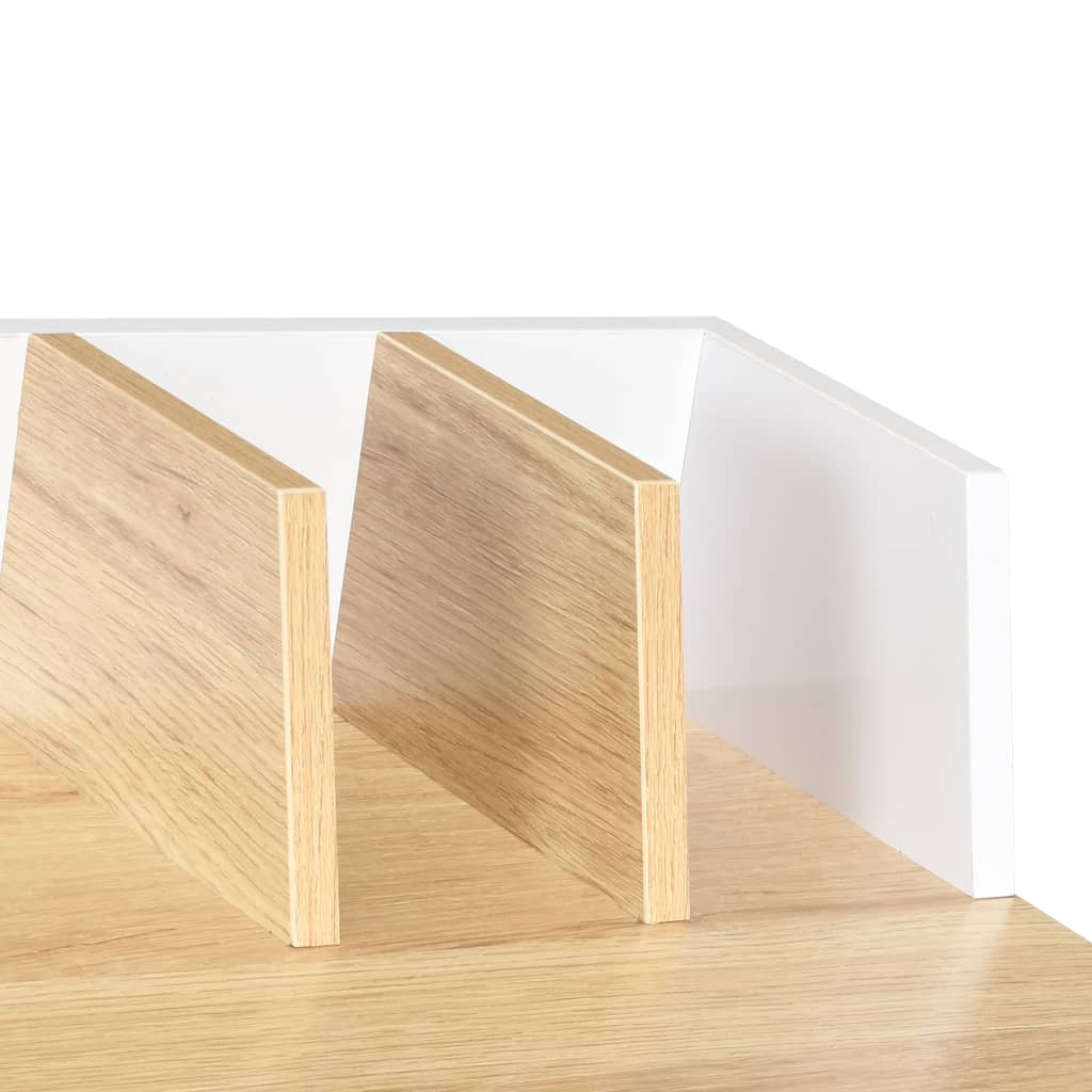 Compact White & Natural Desk, 80x50x84 cm - Stylish & Functional Furniture