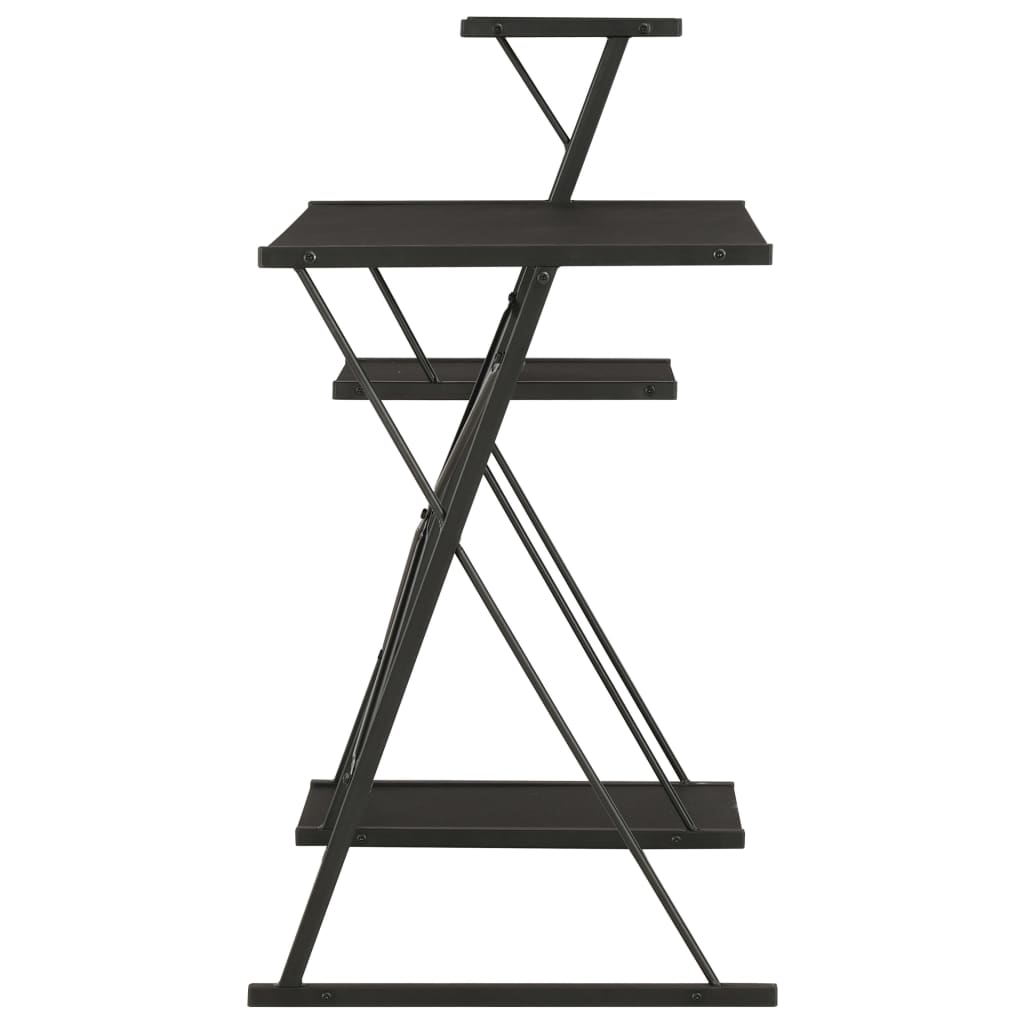 Black Desk with Shelf - 116x50x93 cm - Stylish & Functional Design