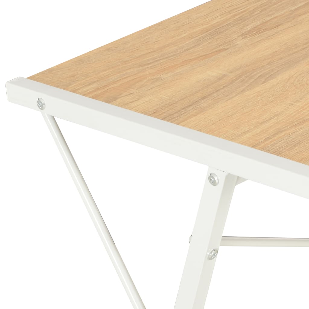White & Oak Desk with Shelf 116x50x93 cm - Stylish & Functional