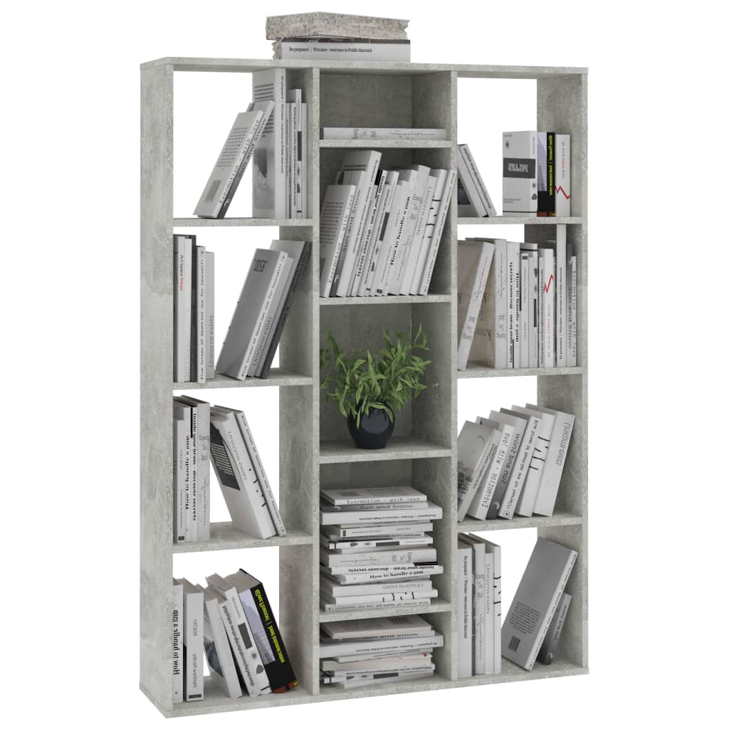 Concrete Grey Book Cabinet & Room Divider 100x24x140 cm