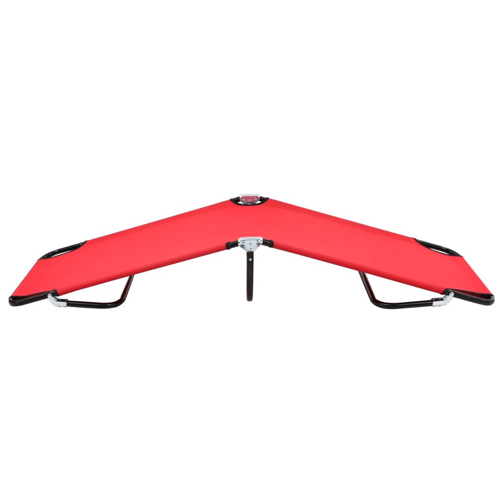 Red Steel Folding Sun Lounger - Durable & Stylish Outdoor Relaxation