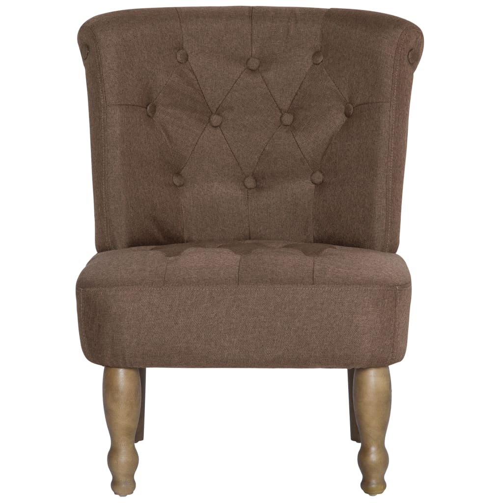 French Chairs 2 pcs Brown Fabric