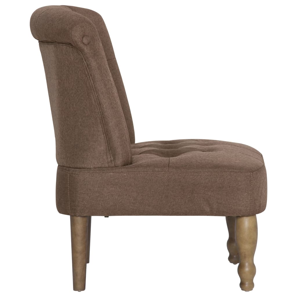 French Chairs 2 pcs Brown Fabric