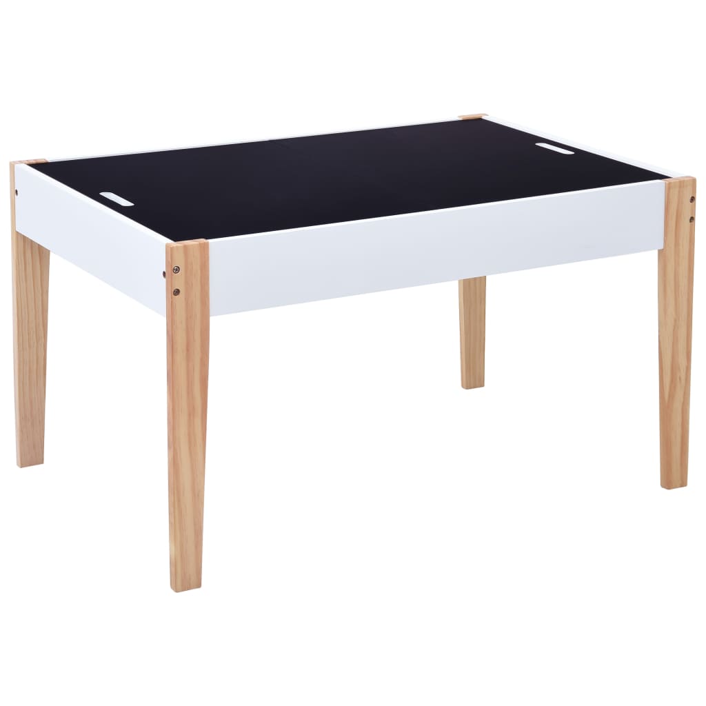 Kids Black & White Chalkboard Table & Chair Set - 3 Piece Set
