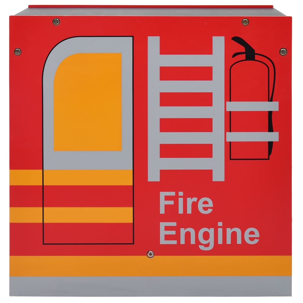 Fire Truck Design 3-Piece Kids Wood Table & Chair Set
