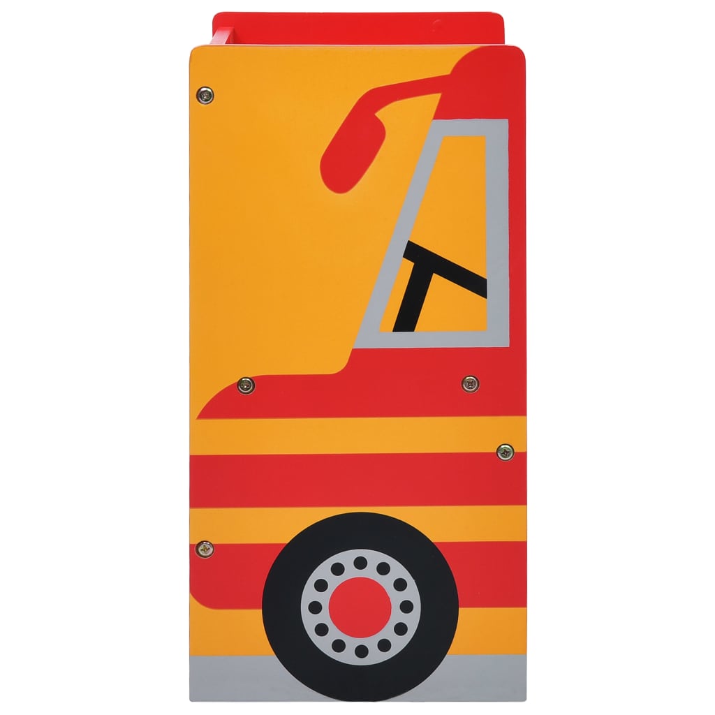 Fire Truck Design 3-Piece Kids Wood Table & Chair Set