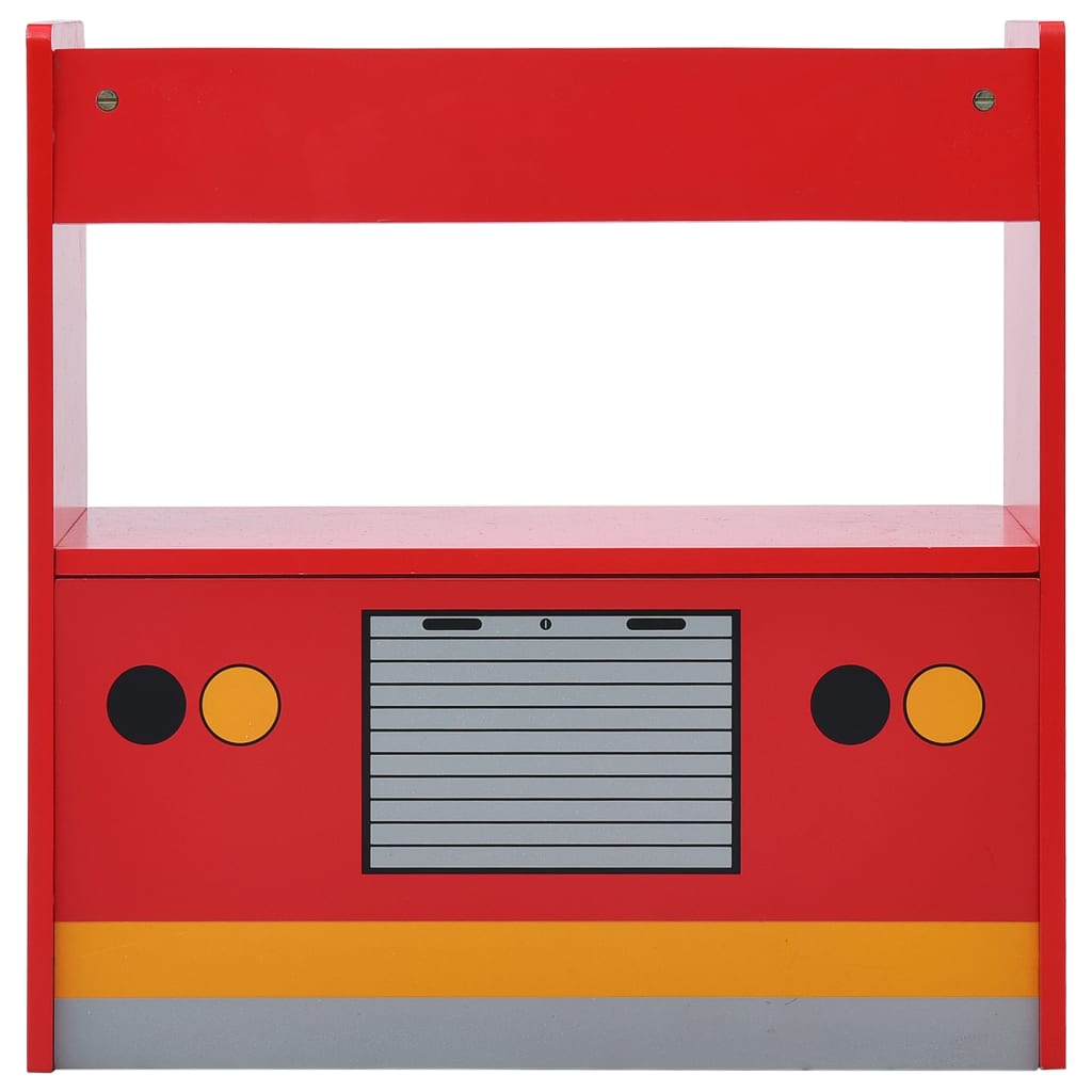 Fire Truck Design 3-Piece Kids Wood Table & Chair Set