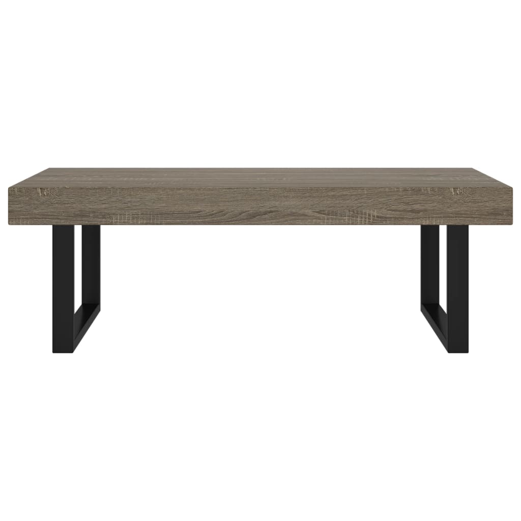 Coffee Table Grey and Black 120x60x40 cm MDF and Iron