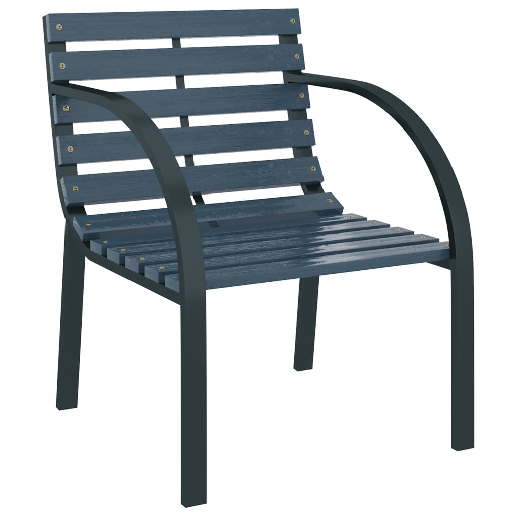 Elegant Grey Wood Garden Chairs - 2 Piece Outdoor Seating Set