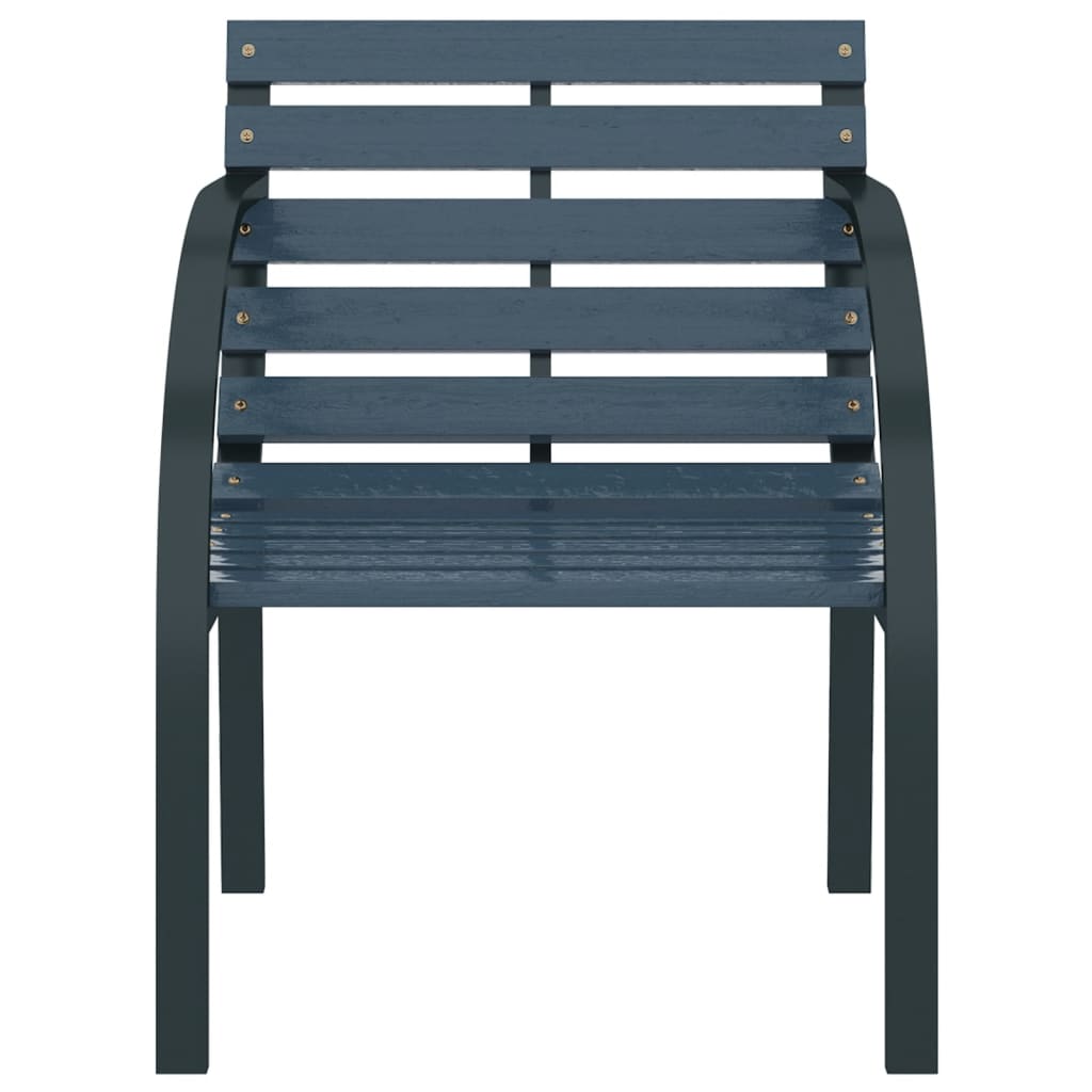 Elegant Grey Wood Garden Chairs - 2 Piece Outdoor Seating Set