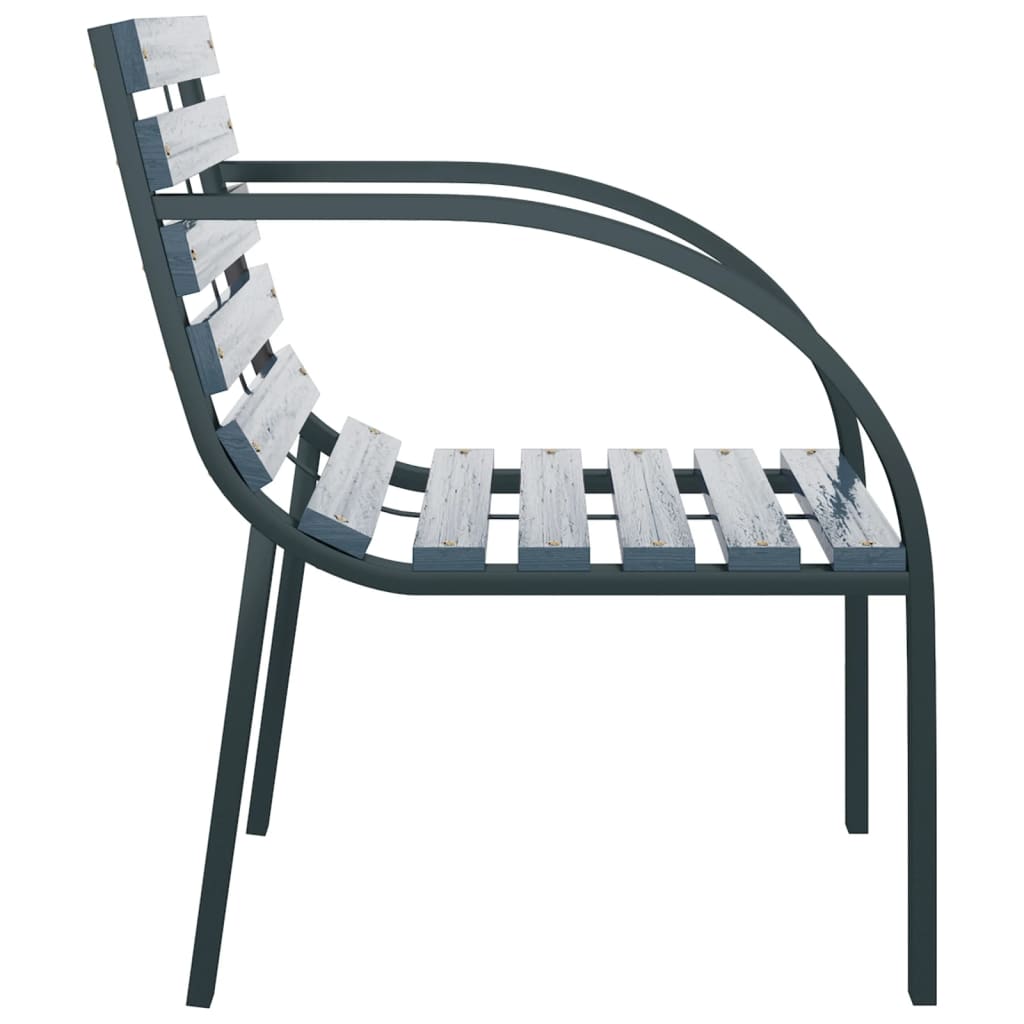 Elegant Grey Wood Garden Chairs - 2 Piece Outdoor Seating Set