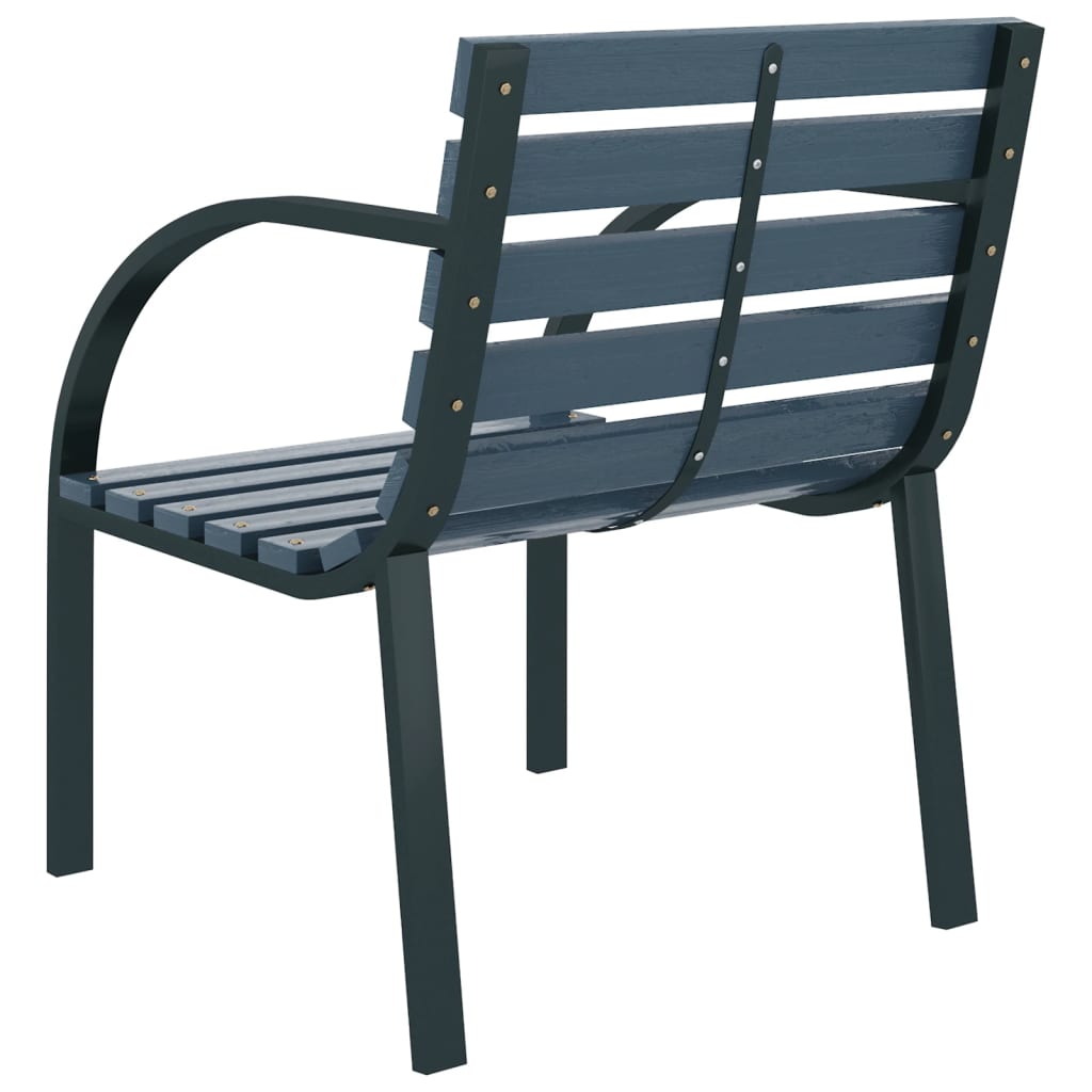 Elegant Grey Wood Garden Chairs - 2 Piece Outdoor Seating Set