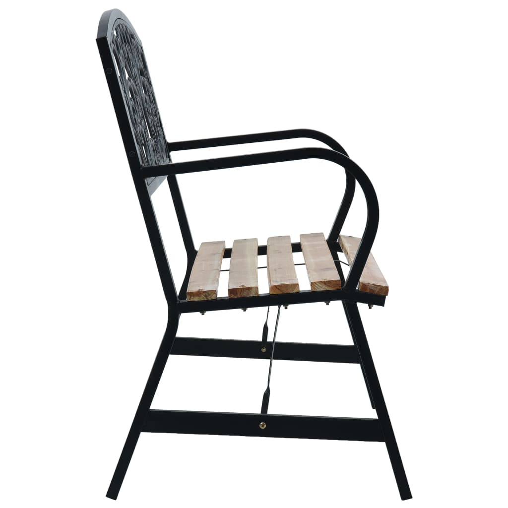 Elegant 120cm Wood Garden Bench - Natural Finish Outdoor Seating