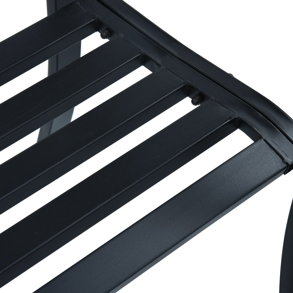 Black Steel Garden Bench - 125 cm, Durable and Stylish Seating