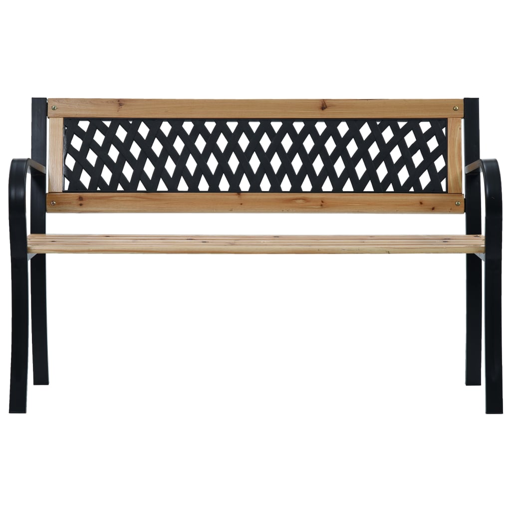 Elegant 120 cm Wooden Garden Bench - Natural Finish