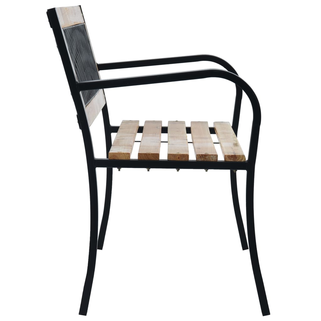 Elegant 120 cm Wooden Garden Bench - Natural Finish