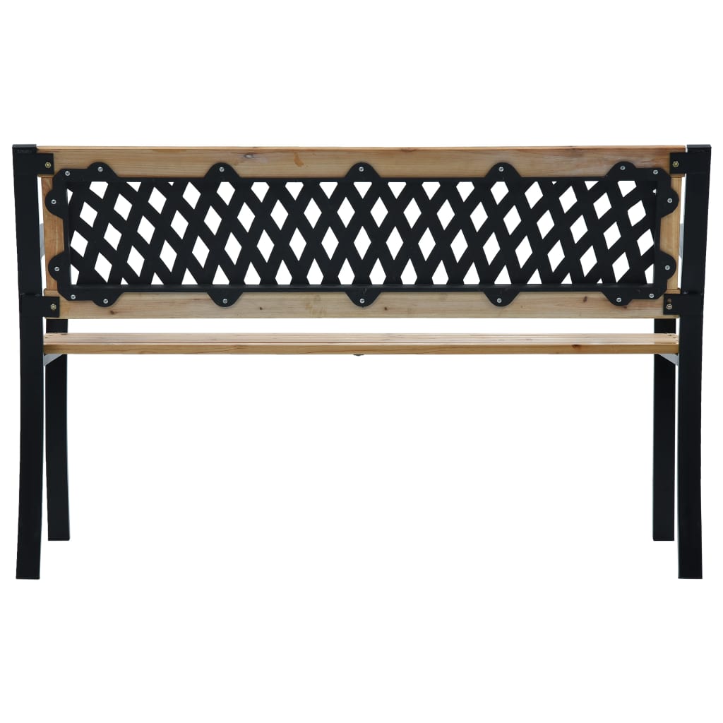 Elegant 120 cm Wooden Garden Bench - Natural Finish
