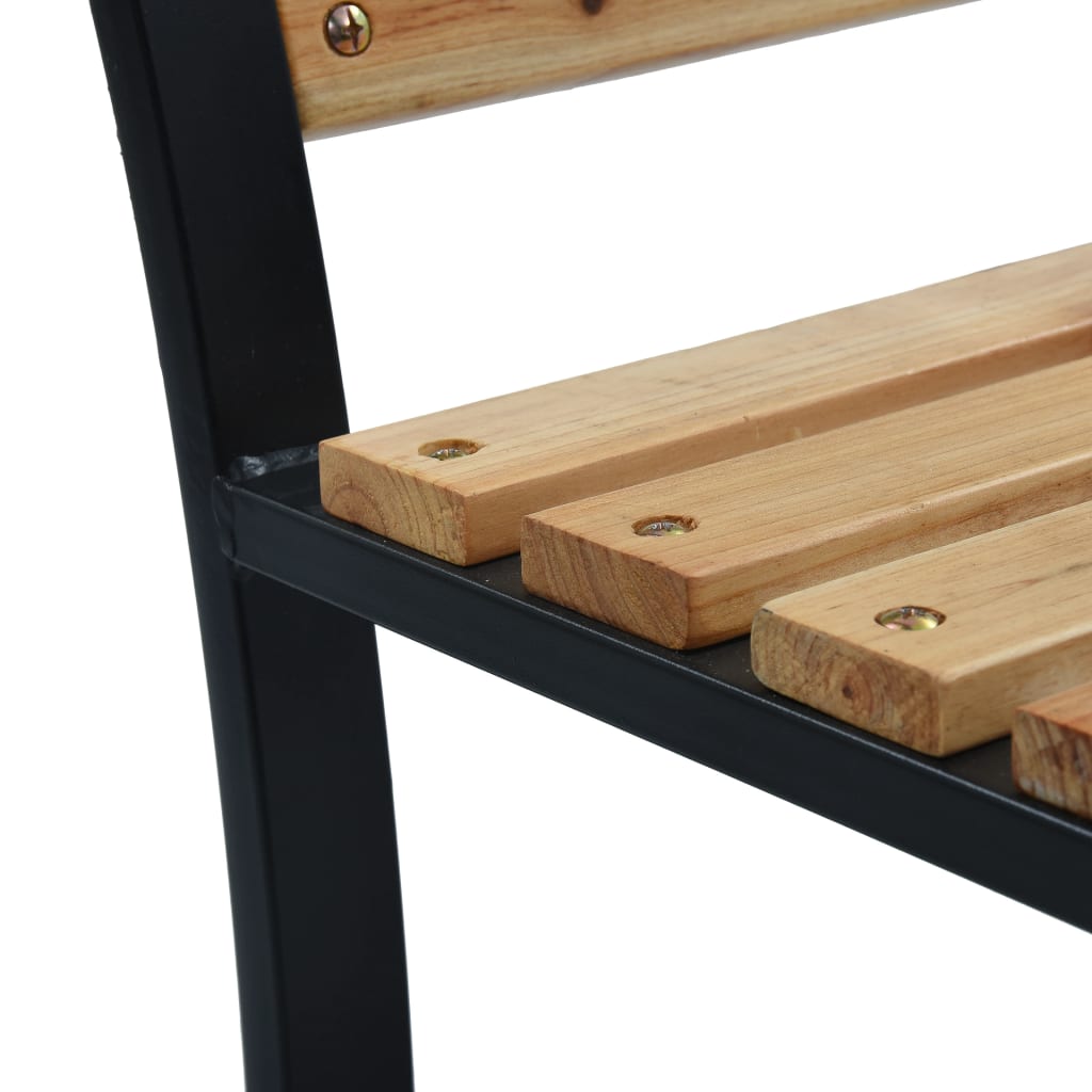 Elegant 120 cm Wooden Garden Bench - Natural Finish