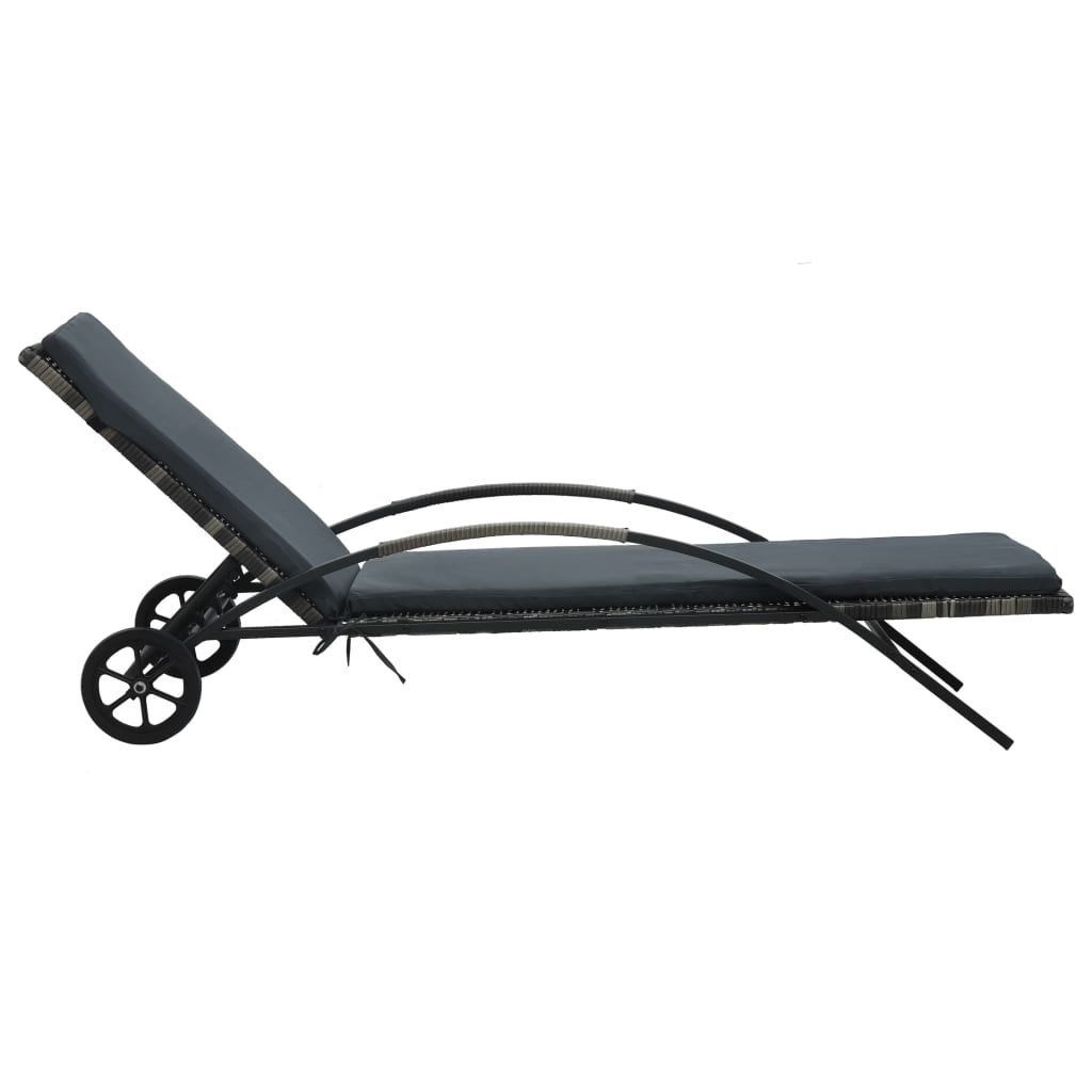 Poly Rattan Anthracite Sun Loungers with Table - Stylish & Durable