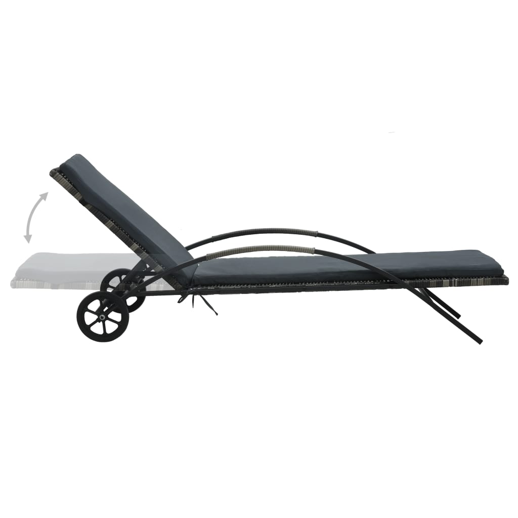 Poly Rattan Anthracite Sun Loungers with Table - Stylish & Durable