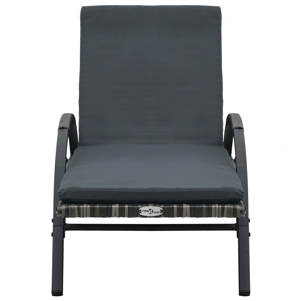 Poly Rattan Anthracite Sun Loungers with Table - Stylish & Durable