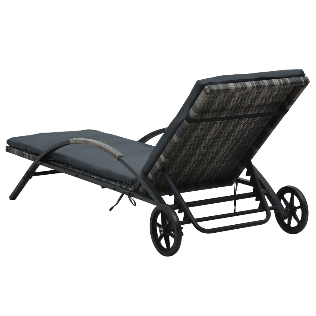 Poly Rattan Anthracite Sun Loungers with Table - Stylish & Durable