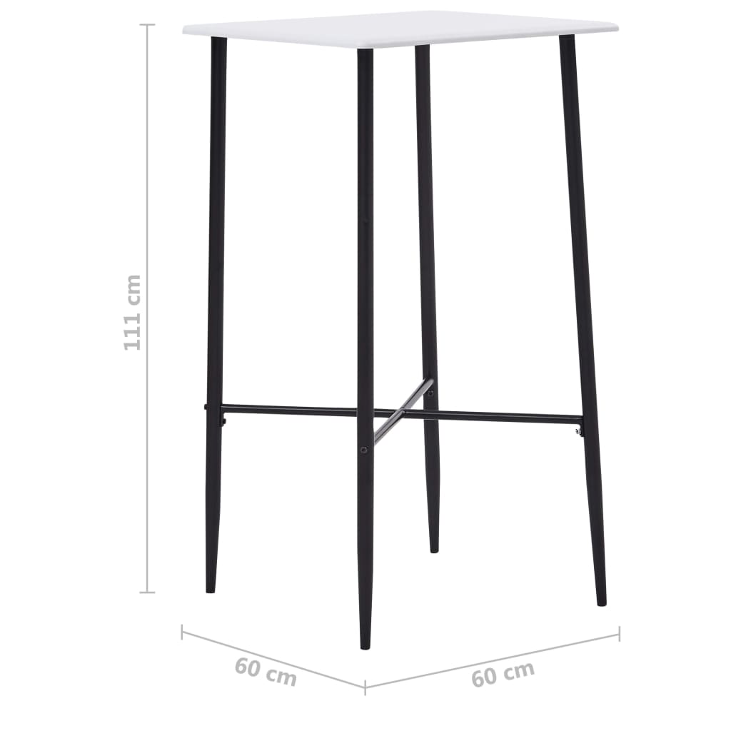 Sleek White MDF Bar Table 60x60x111 cm - Modern & Durable