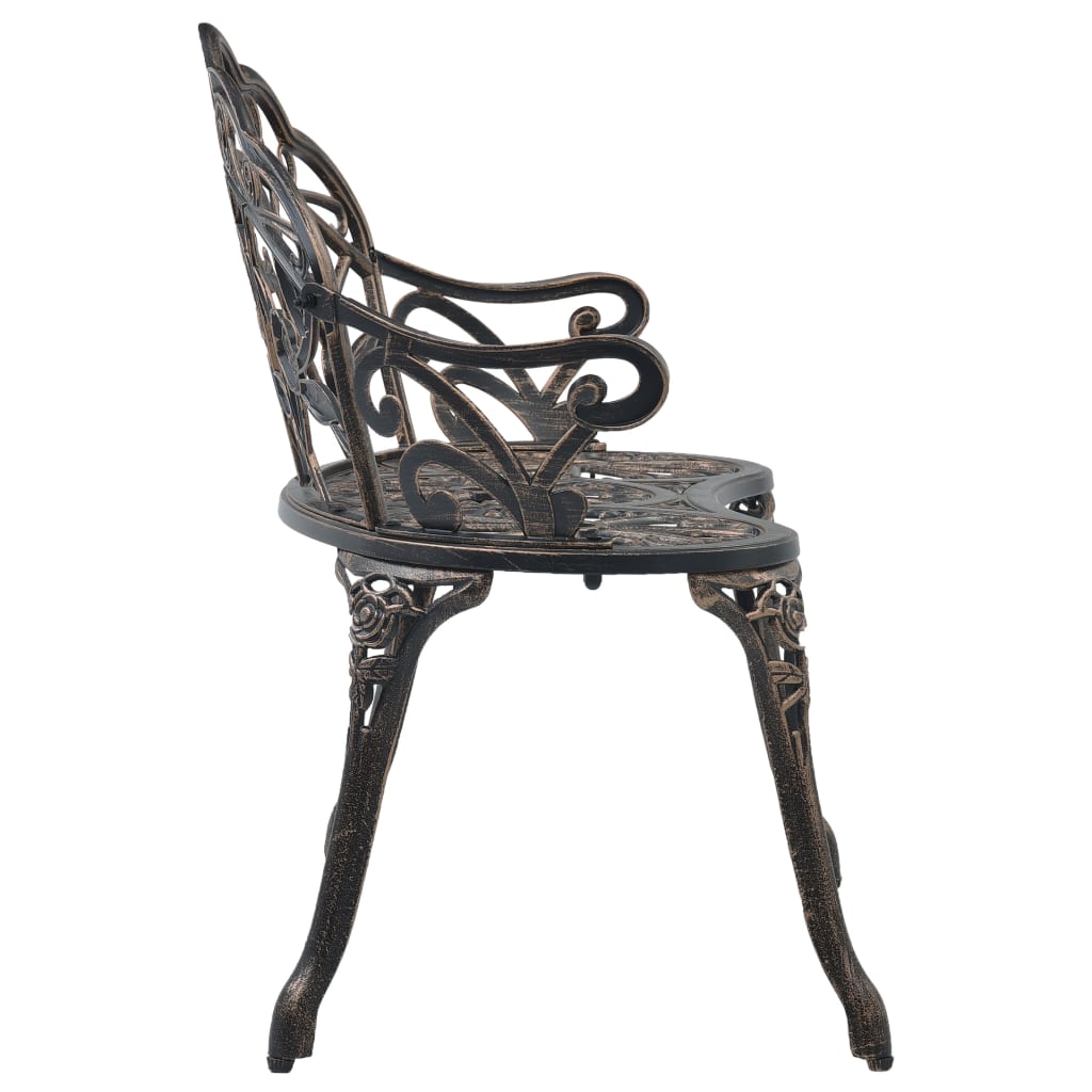 Elegant 100cm Bistro Bench in Bronze Cast Aluminium