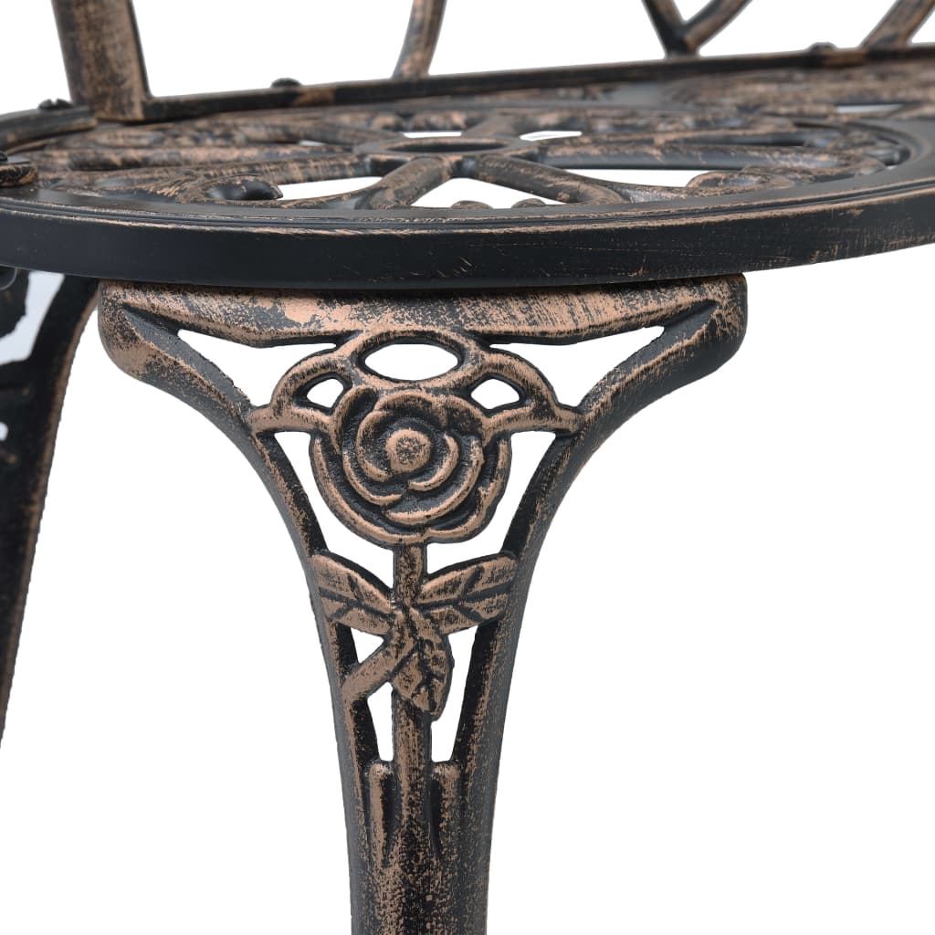 Elegant 100cm Bistro Bench in Bronze Cast Aluminium