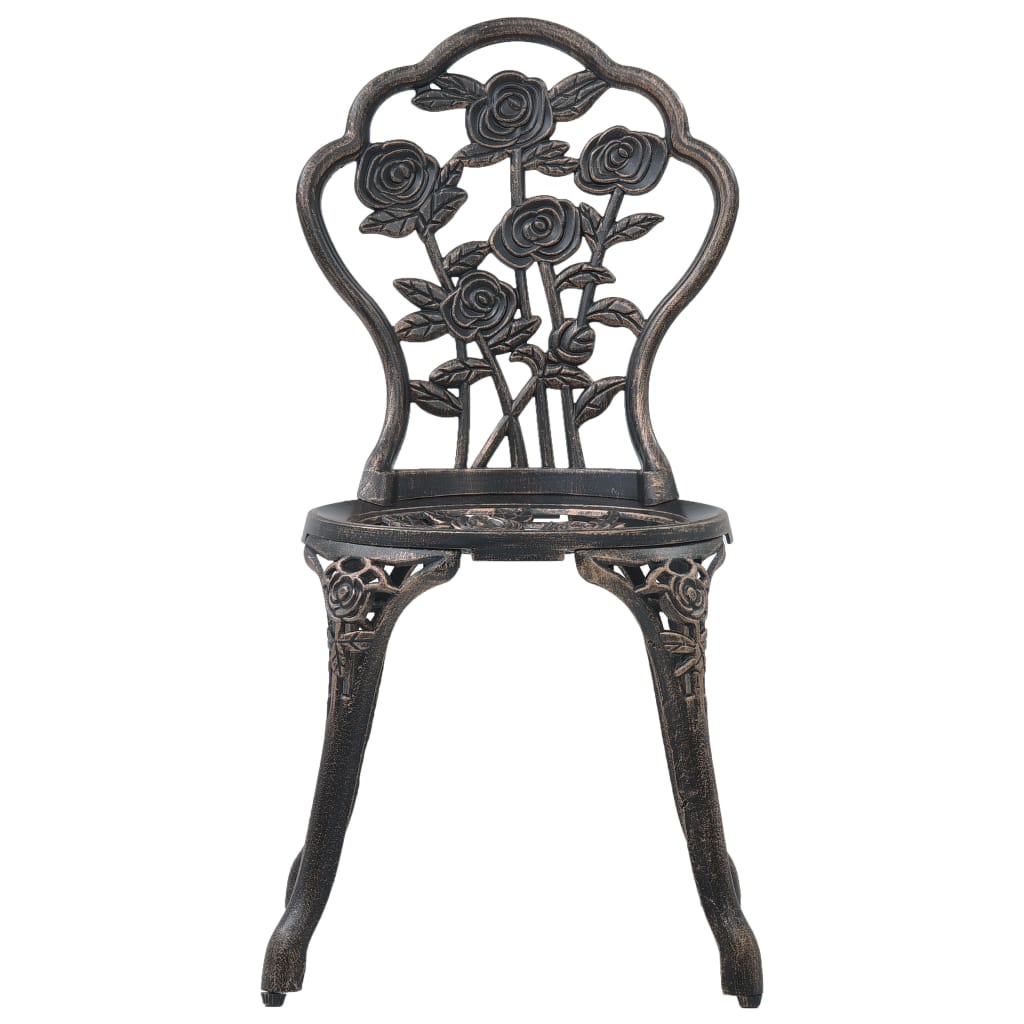 Elegant Bronze Cast Aluminium Bistro Chairs - Set of 2