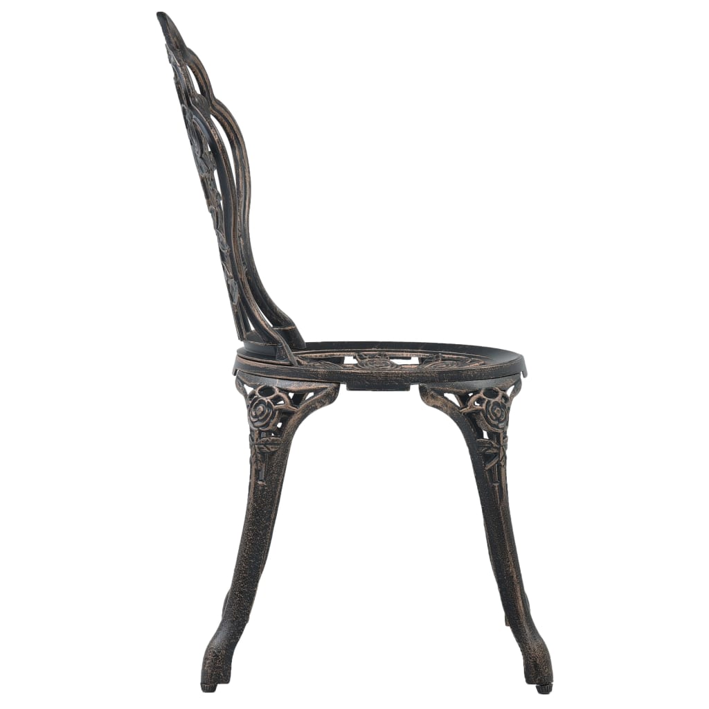 Elegant Bronze Cast Aluminium Bistro Chairs - Set of 2