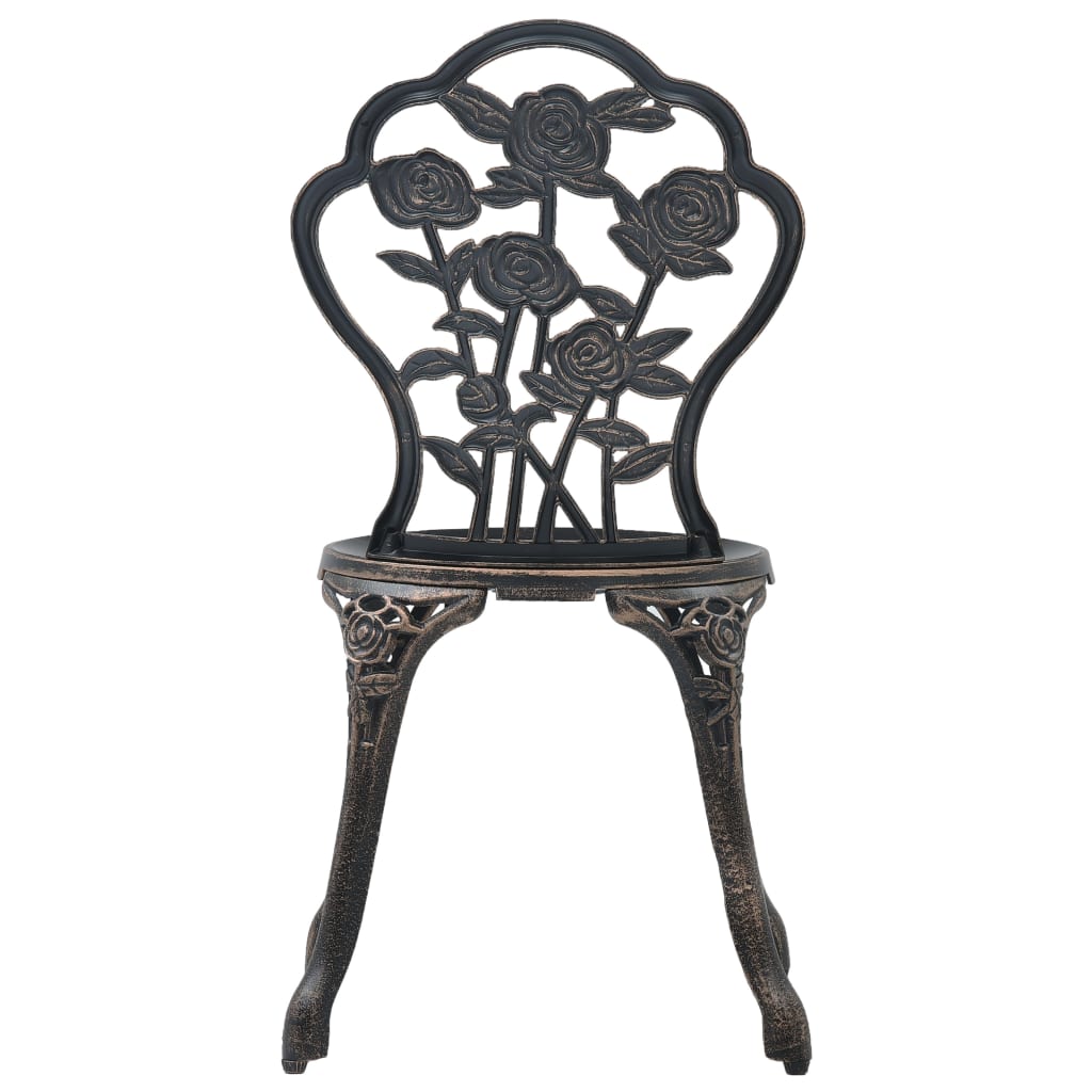 Elegant Bronze Cast Aluminium Bistro Chairs - Set of 2