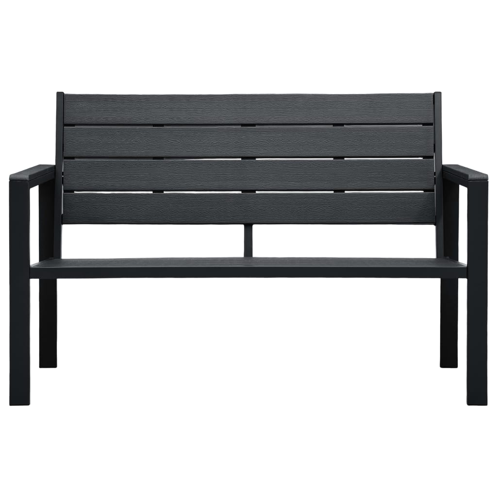 HDPE Black Wood Look Garden Bench 120cm - Stylish & Durable