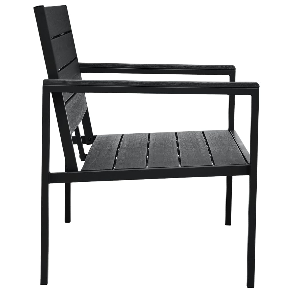 HDPE Black Wood Look Garden Bench 120cm - Stylish & Durable