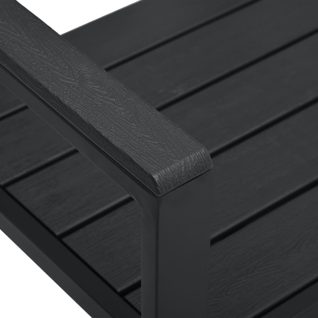 HDPE Black Wood Look Garden Bench 120cm - Stylish & Durable