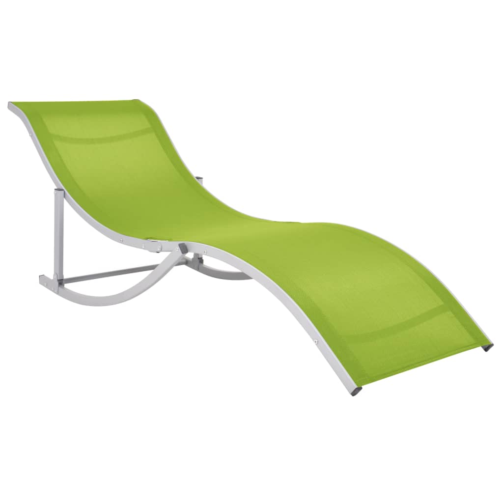 Green Textilene Folding Sun Loungers Set of 2 - Durable & Stylish