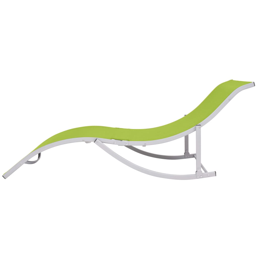 Green Textilene Folding Sun Loungers Set of 2 - Durable & Stylish