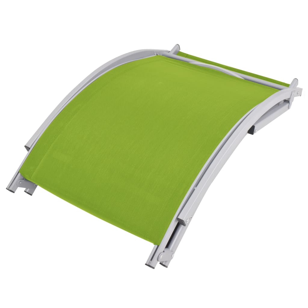 Green Textilene Folding Sun Loungers Set of 2 - Durable & Stylish