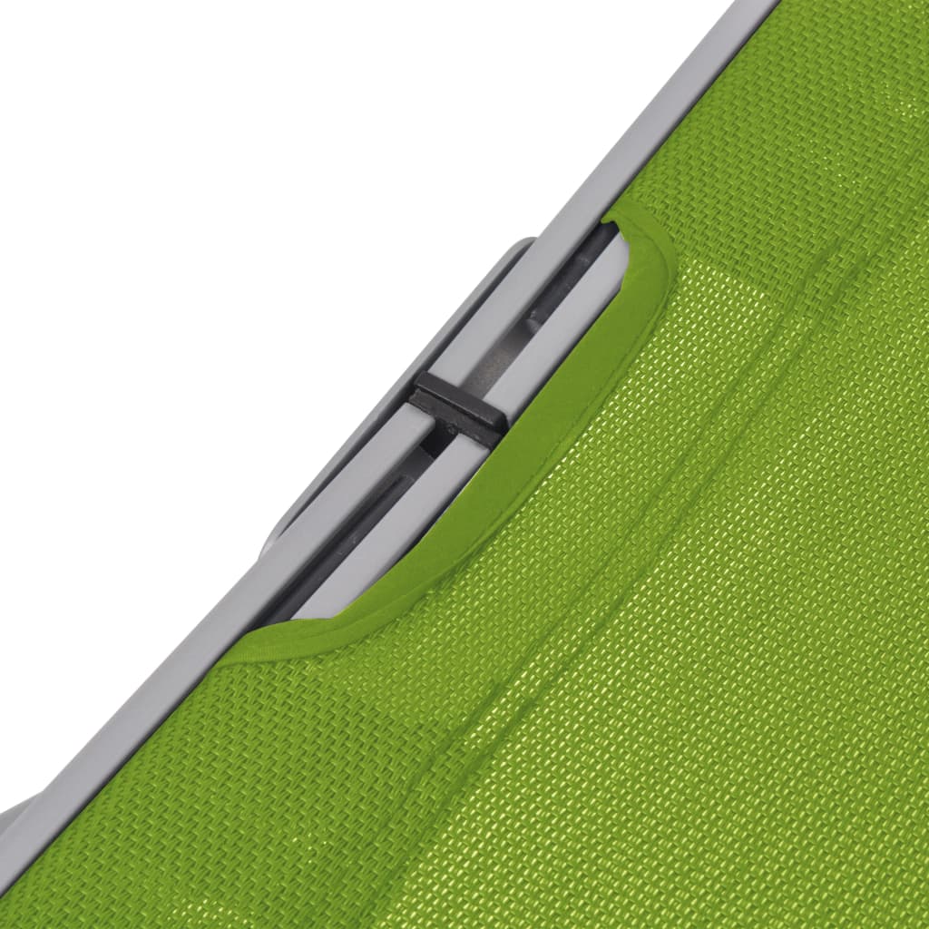 Green Textilene Folding Sun Loungers Set of 2 - Durable & Stylish