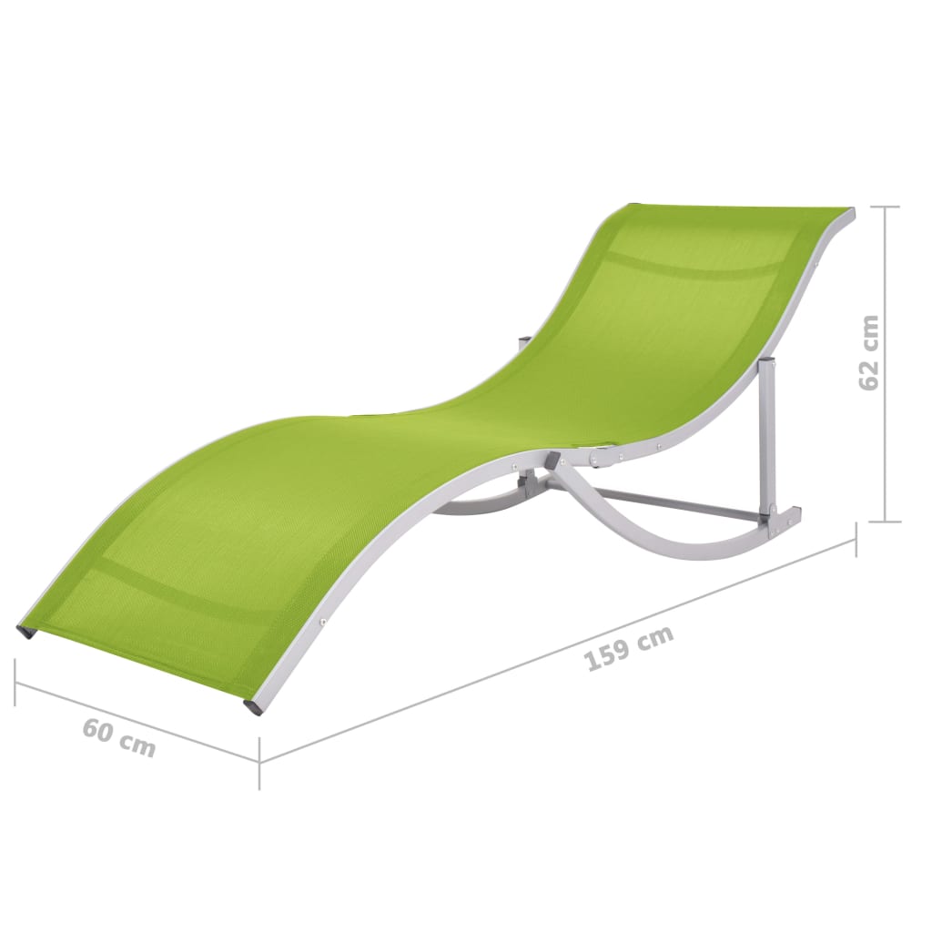 Green Textilene Folding Sun Loungers Set of 2 - Durable & Stylish