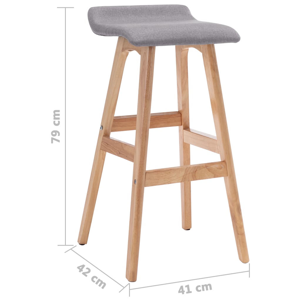 Light Grey Fabric Bar Stool - Stylish & Comfortable Seating