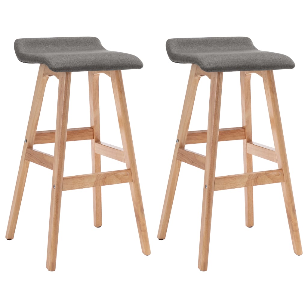 Stylish Dark Grey Fabric Bar Stools - Set of 2