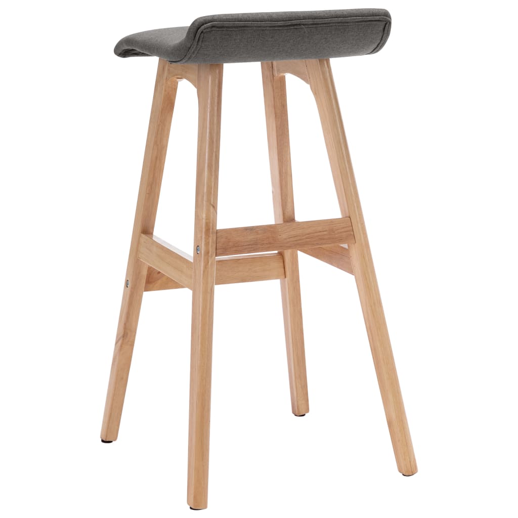 Stylish Dark Grey Fabric Bar Stools - Set of 2
