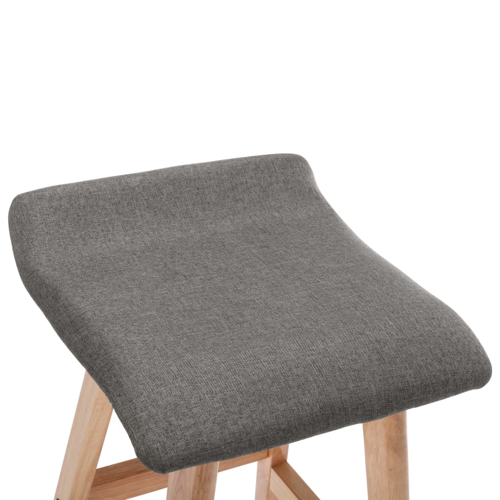 Stylish Dark Grey Fabric Bar Stools - Set of 2