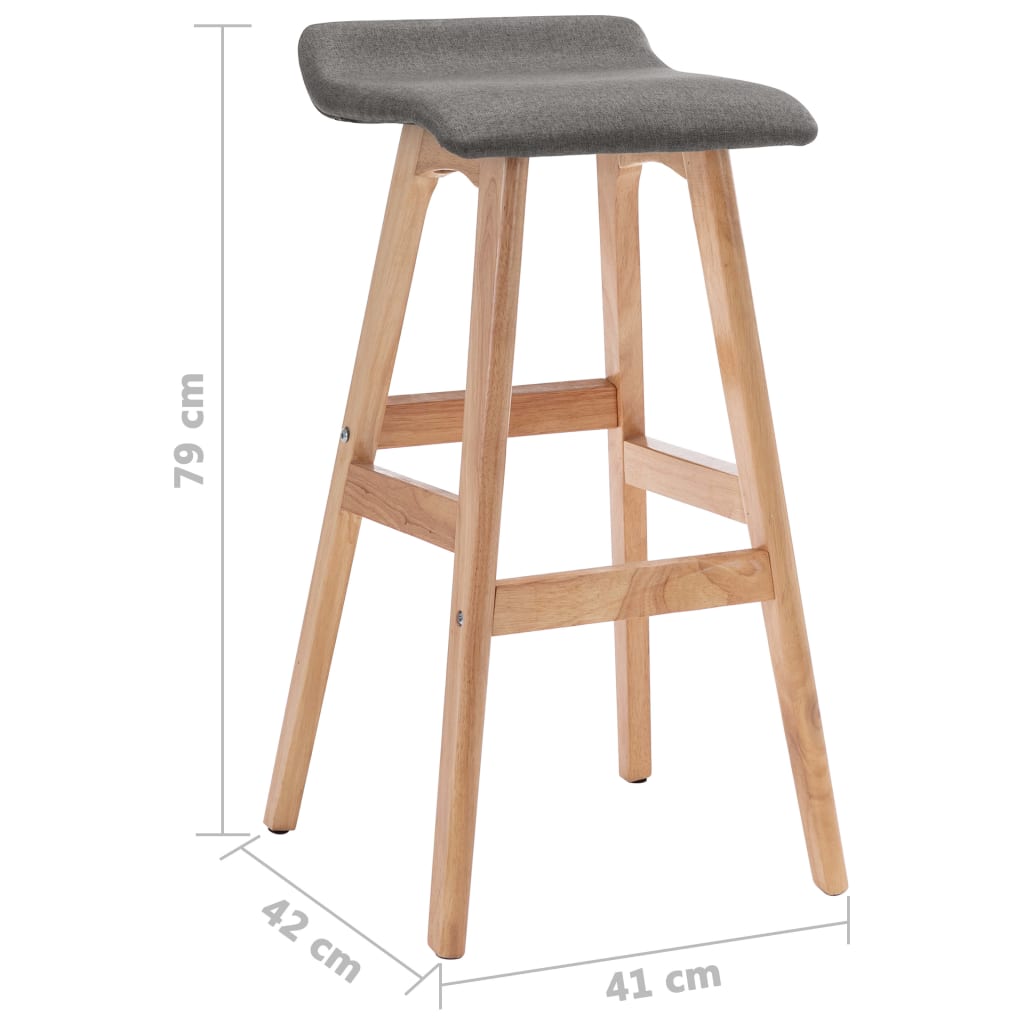 Stylish Dark Grey Fabric Bar Stools - Set of 2