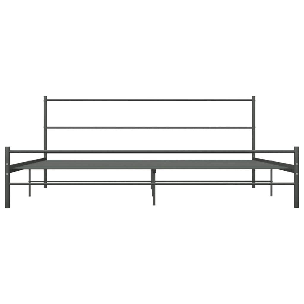 vidaXL Super King Grey Metal Bed Frame 180x200 cm - No Mattress