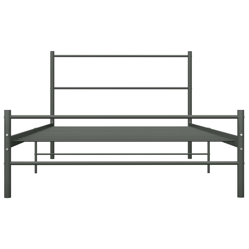 Grey Metal VidaXL Bed Frame 100x200 cm - No Mattress Included