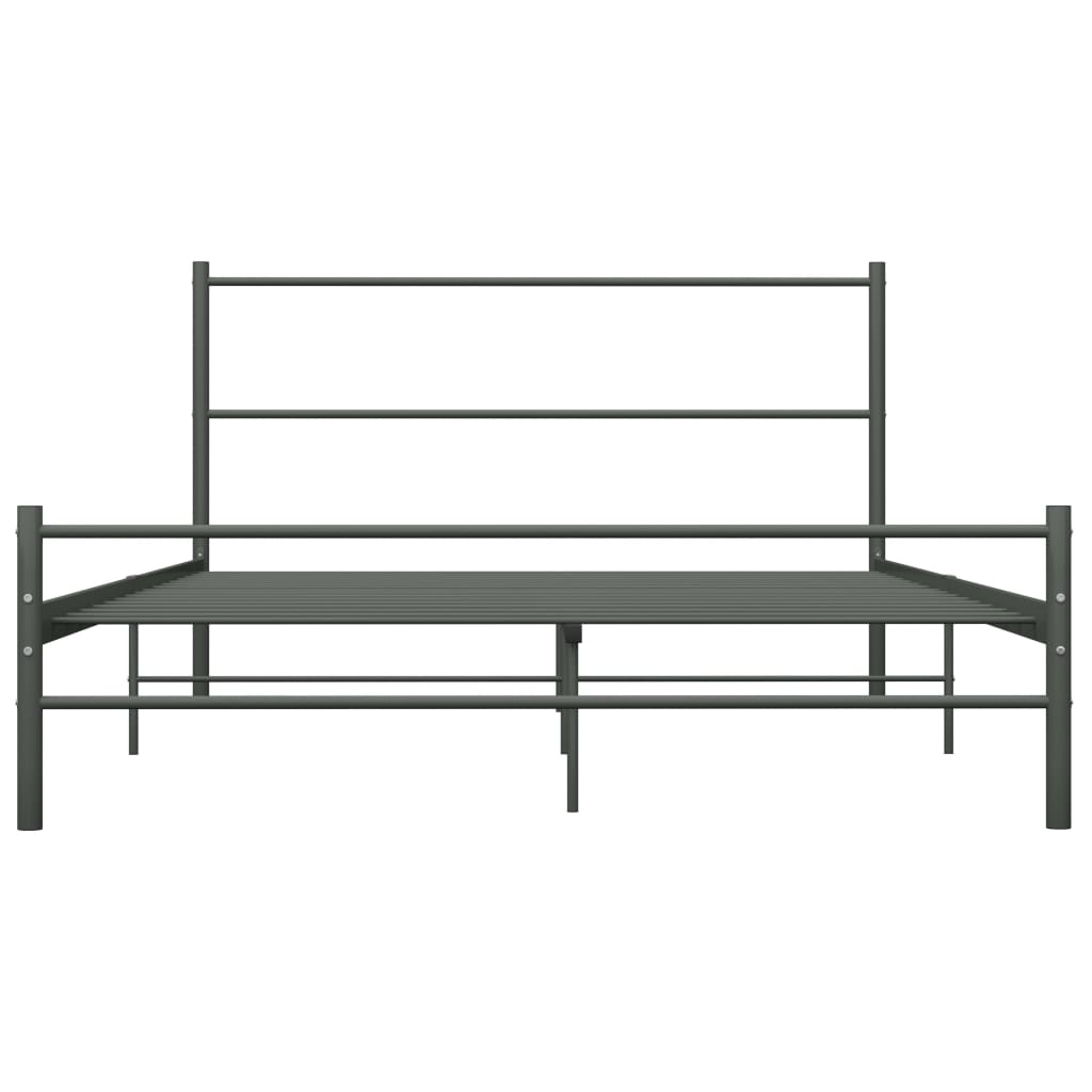 vidaXL Grey Metal Bed Frame 120x200 cm - No Mattress Included